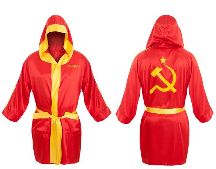 Red Ivan Drago Satin Robe and Short Set