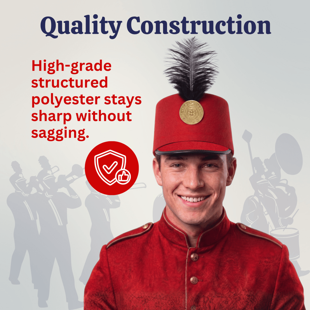 Red Marching Band Hat - Adults