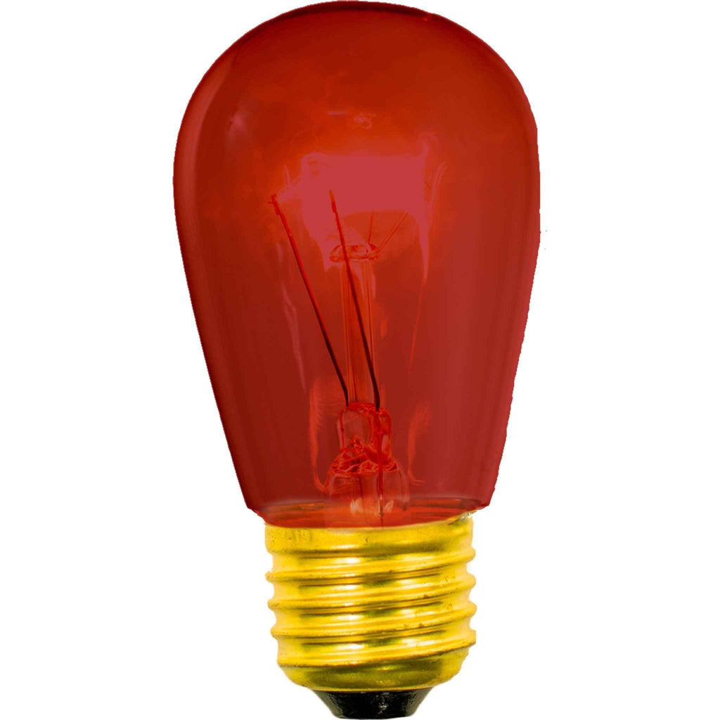 Red S14 Edison Light Bulbs