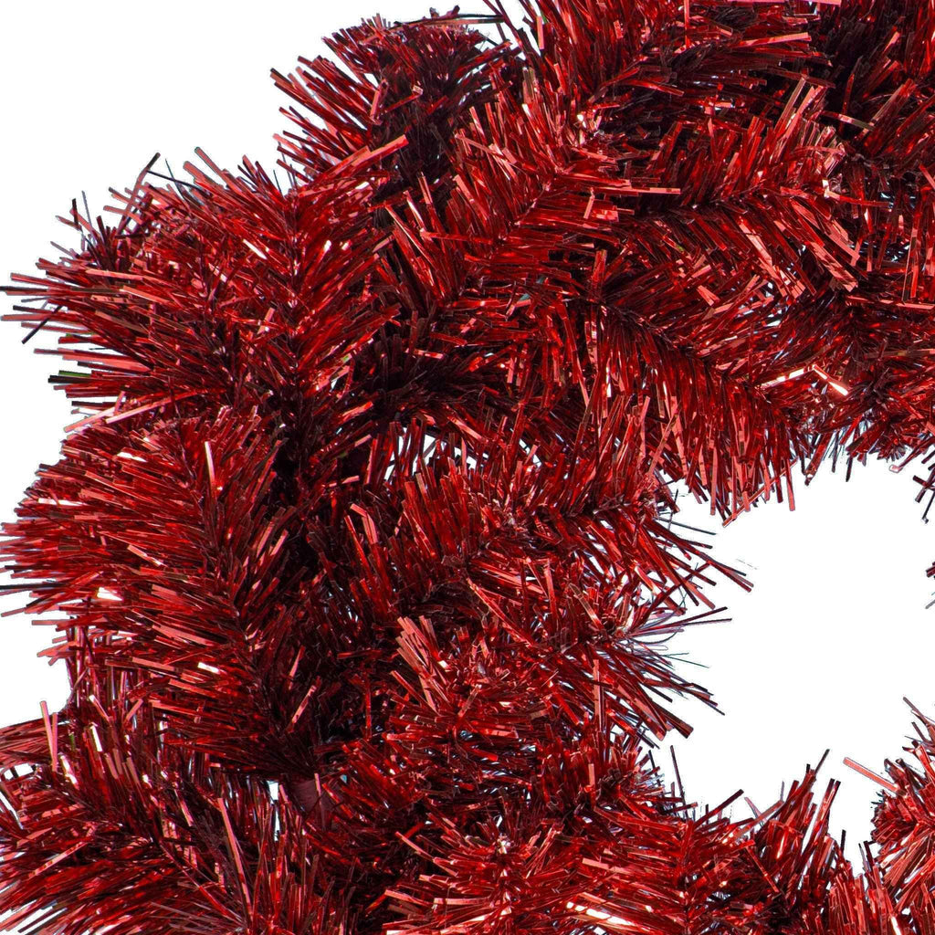 Red Tinsel Christmas Wreaths