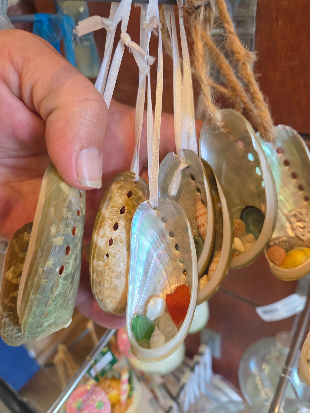 Abalone Shell Ornament- Pearl or Silver