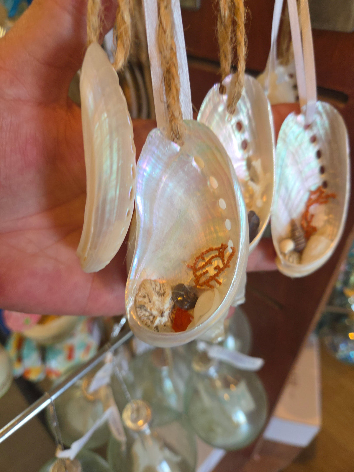 Abalone Shell Ornament- Pearl or Silver