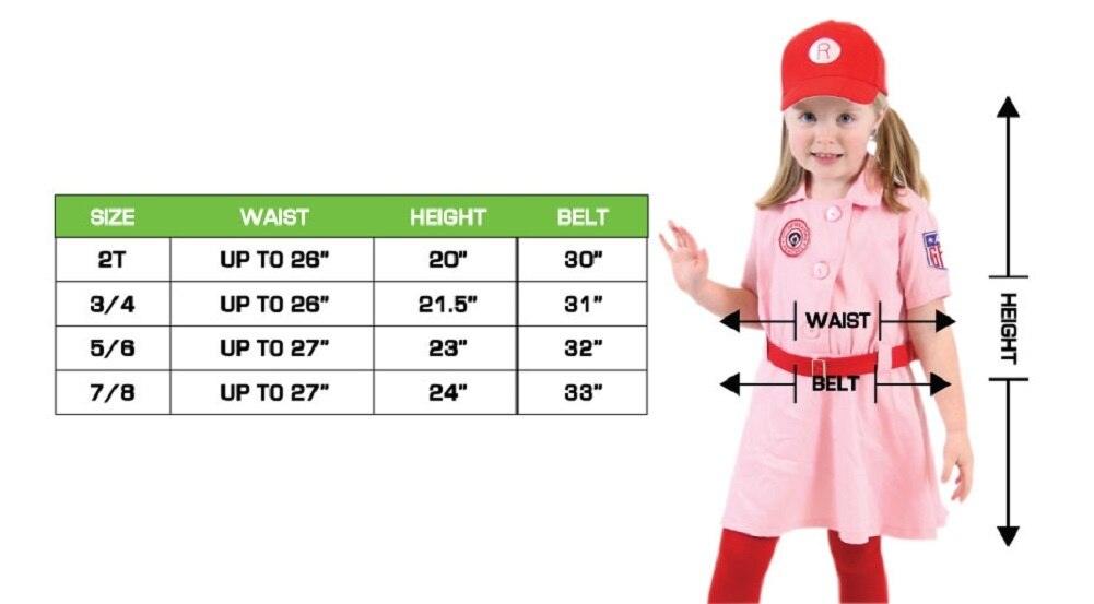 Rockford Peaches Pink Baseball Girls Costume Dress