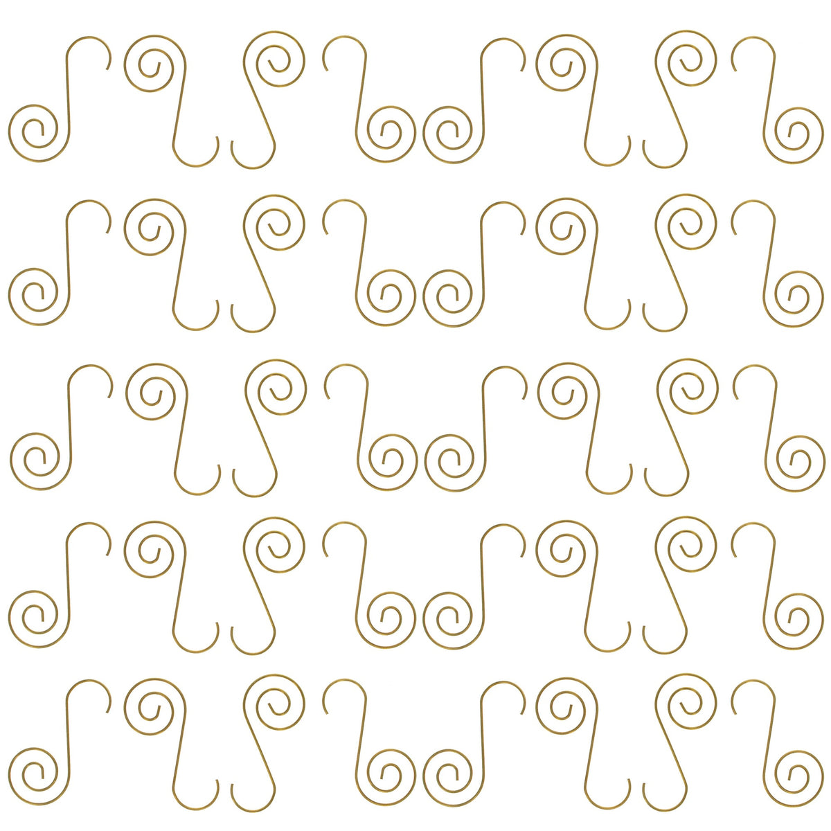 Set of 40 Gold Metal Wire Christmas Ornaments Hooks Hangers 1.6 Inches