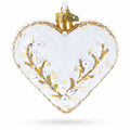 Winter Pearl Vine Jeweled Glass Heart Ornament