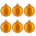 Set of 6 Matte Gold Flat Disc Glass Christmas Ornaments 3 Inches