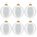 Set of 6 Glossy White Flat Disc Glass Christmas Ornaments 3 Inches