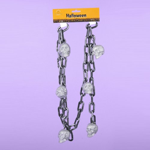 Chain Garland With Glitter Skulls