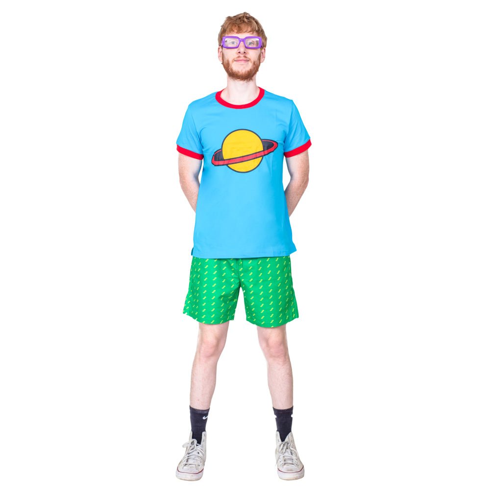 Saturn Baby Cartoon Halloween Costume Shirt Glasses and Shorts Chuckie Complete Cosplay