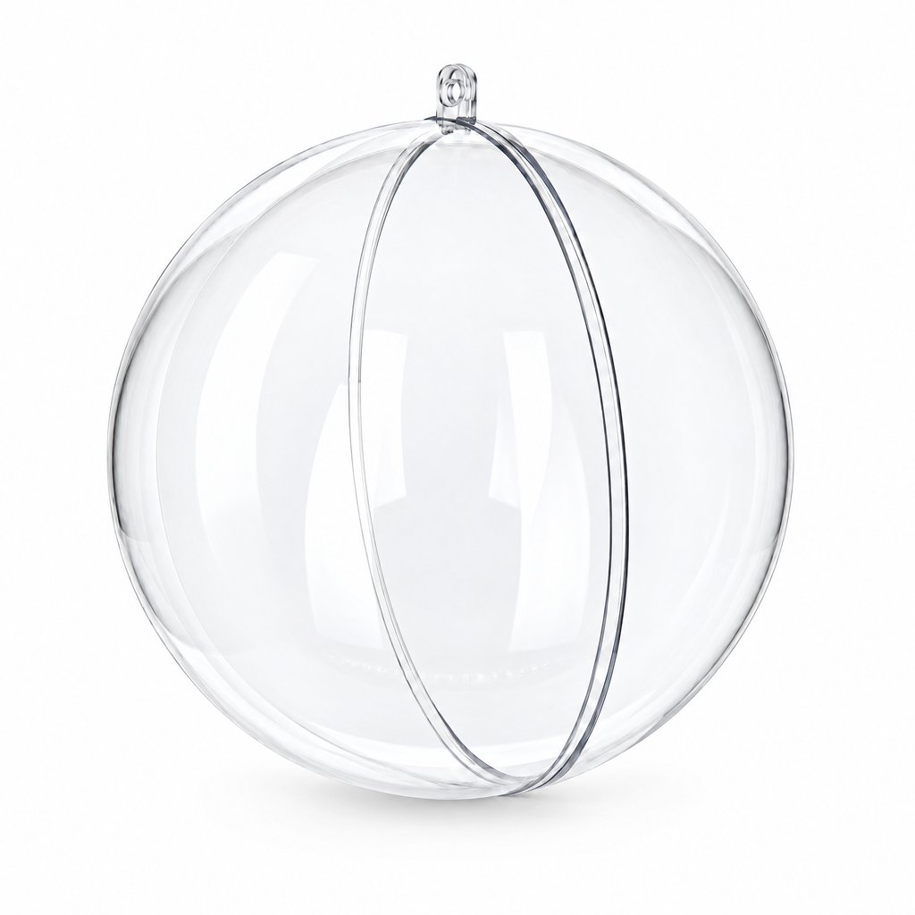 Set of 3 Clear Fillable Plastic Ball Christmas Ornament 3.9 Inches