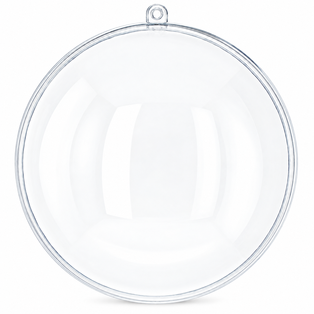 Set of 3 Clear Fillable Plastic Ball Christmas Ornament 3.9 Inches