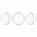 Set of 3 Clear Fillable Plastic Ball Christmas Ornament 4.7 Inches