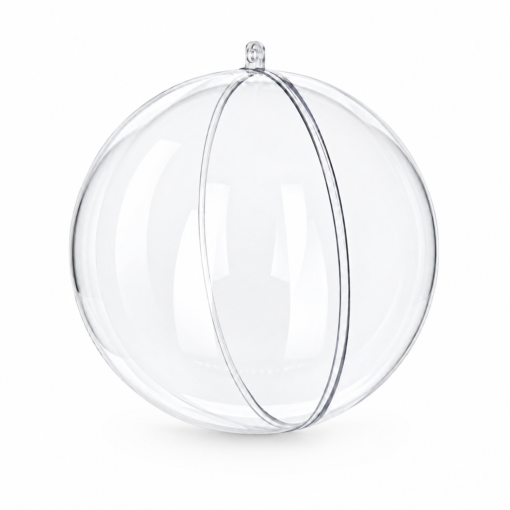 Set of 3 Clear Fillable Plastic Ball Christmas Ornament 4.7 Inches