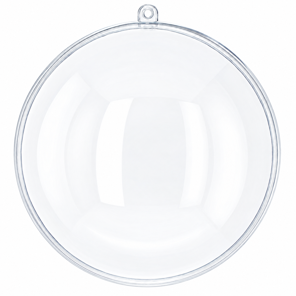 Set of 3 Clear Fillable Plastic Ball Christmas Ornament 4.7 Inches