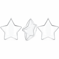 Set of 3 Clear Fillable Star DIY Craft Christmas Ornament 4 Inches
