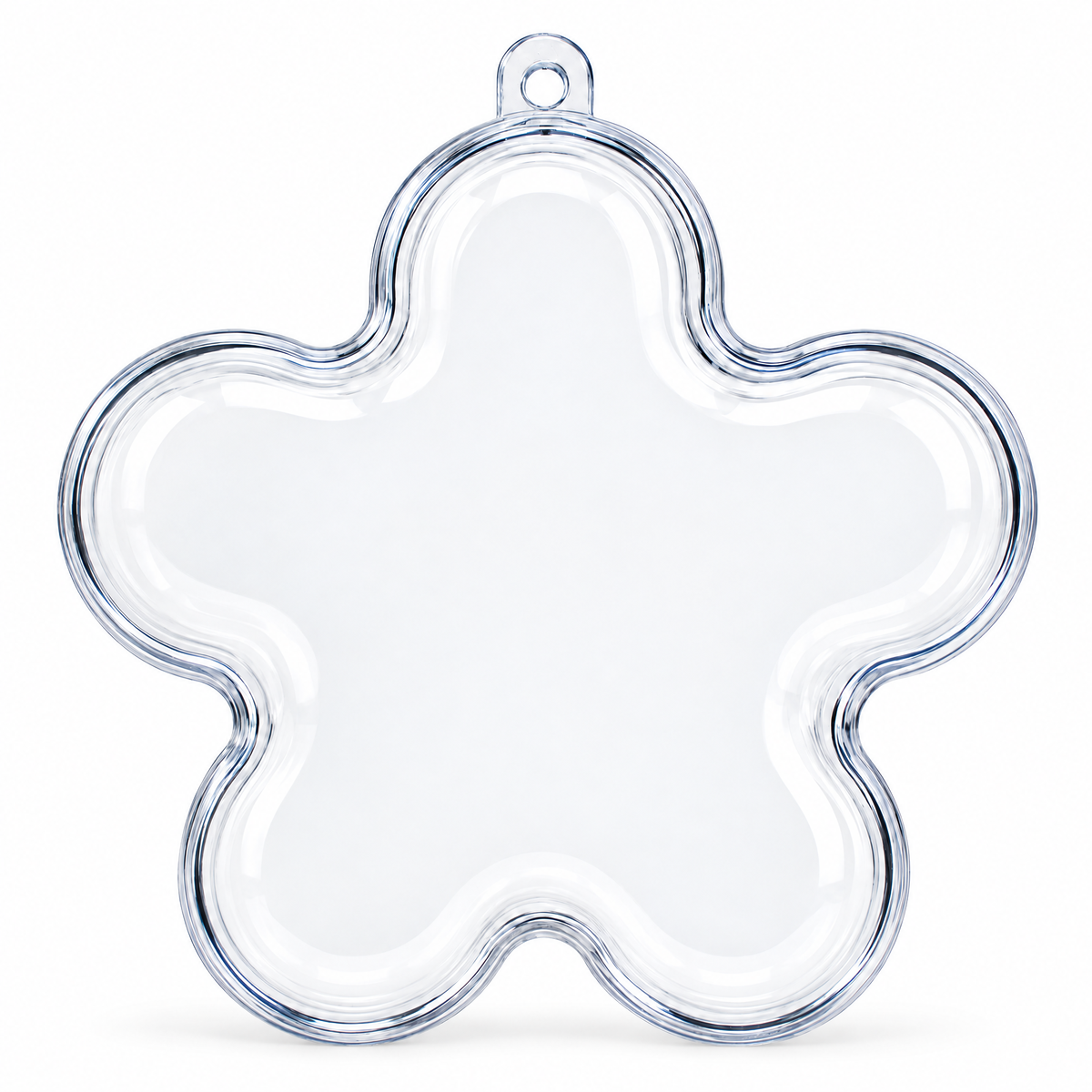 Clear Plastic Flower Ornament  3.55 Inches (90 mm)