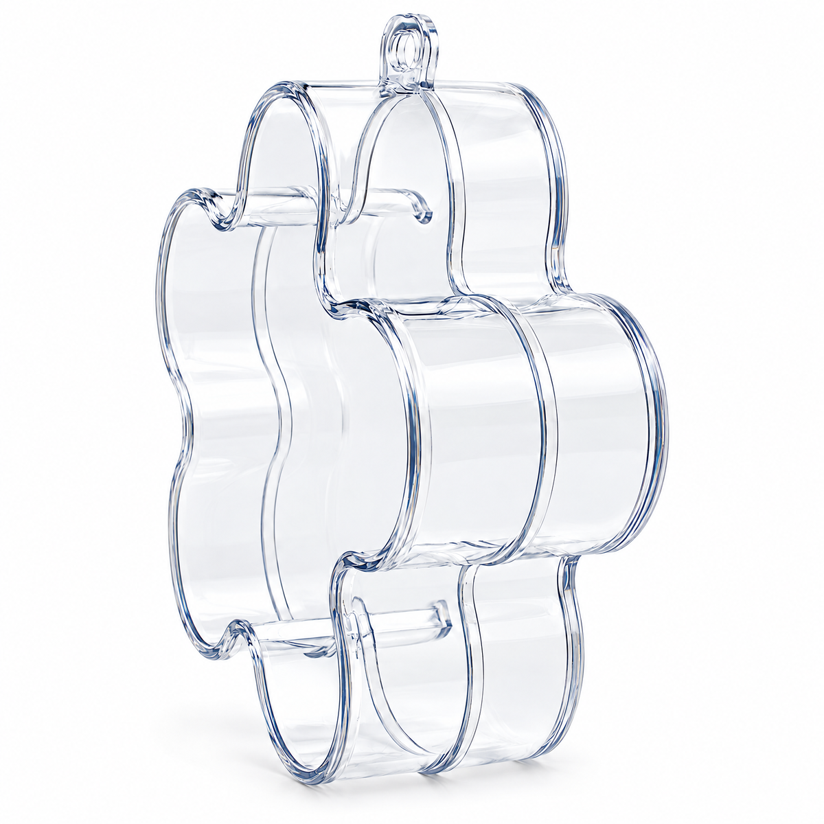Clear Plastic Flower Ornament  3.55 Inches (90 mm)