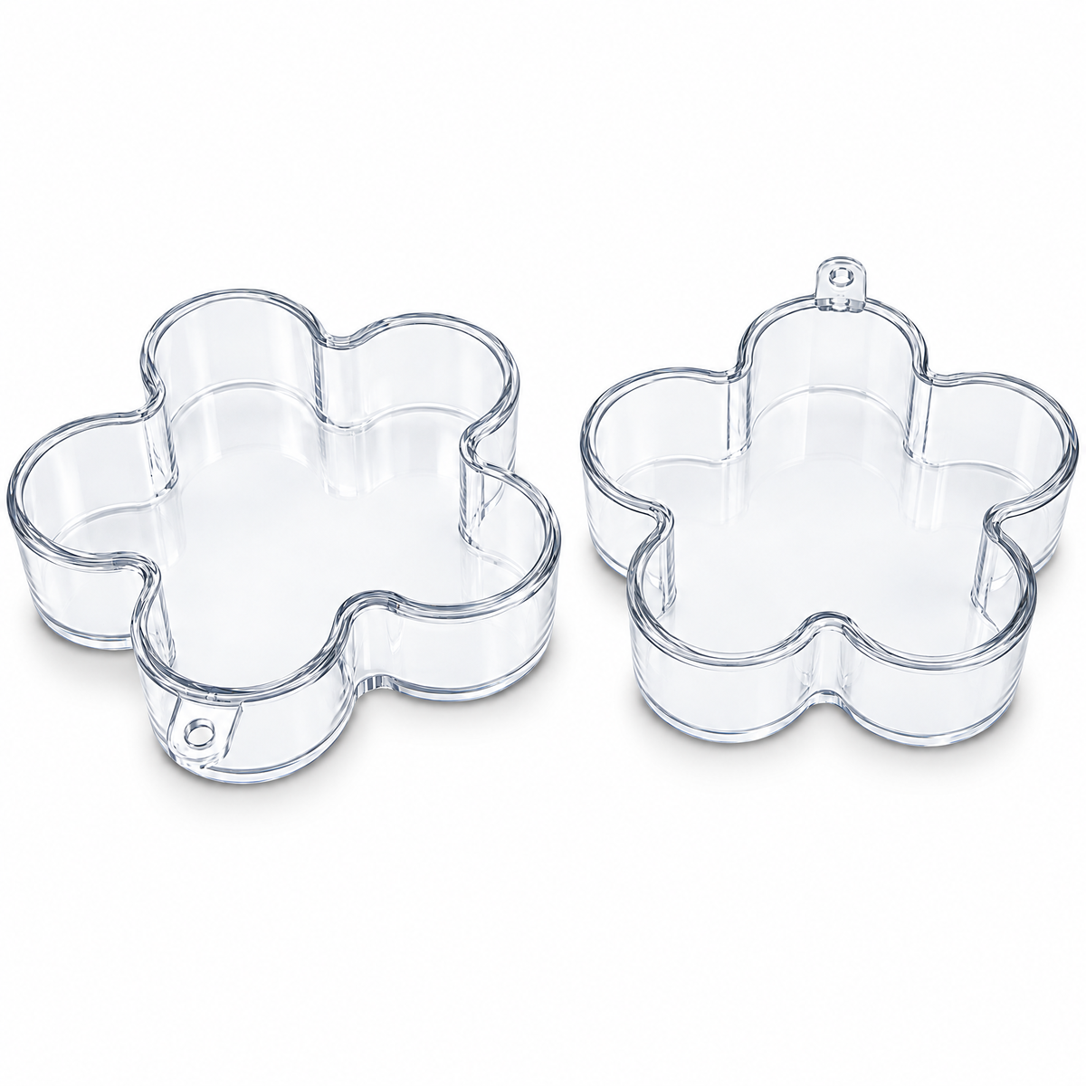 Clear Plastic Flower Ornament  3.55 Inches (90 mm)