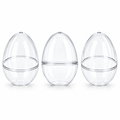 Set of 3 Clear Plastic Standing Egg Ornaments 3.58 Inches (91 mm)