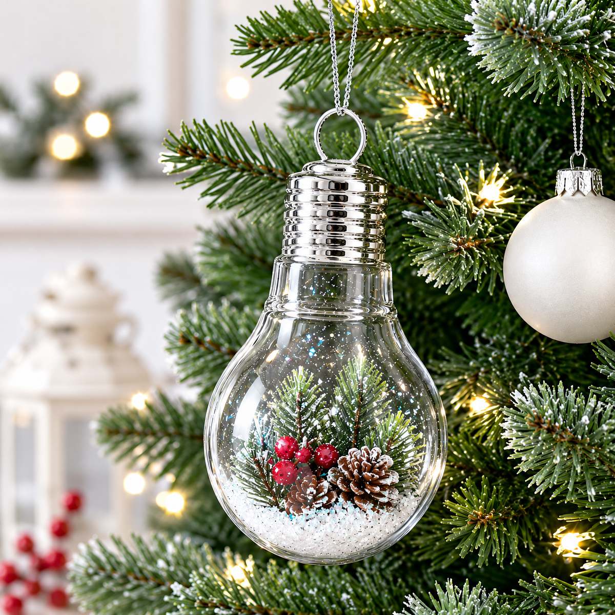 Clear Plastic Bulb Ornaments 5.25 Inches
