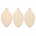 3 Egg Christmas Ornaments Unfinished Wooden Shapes Craft Cutouts DIY Unpainted 3D Plaques 4 Inches