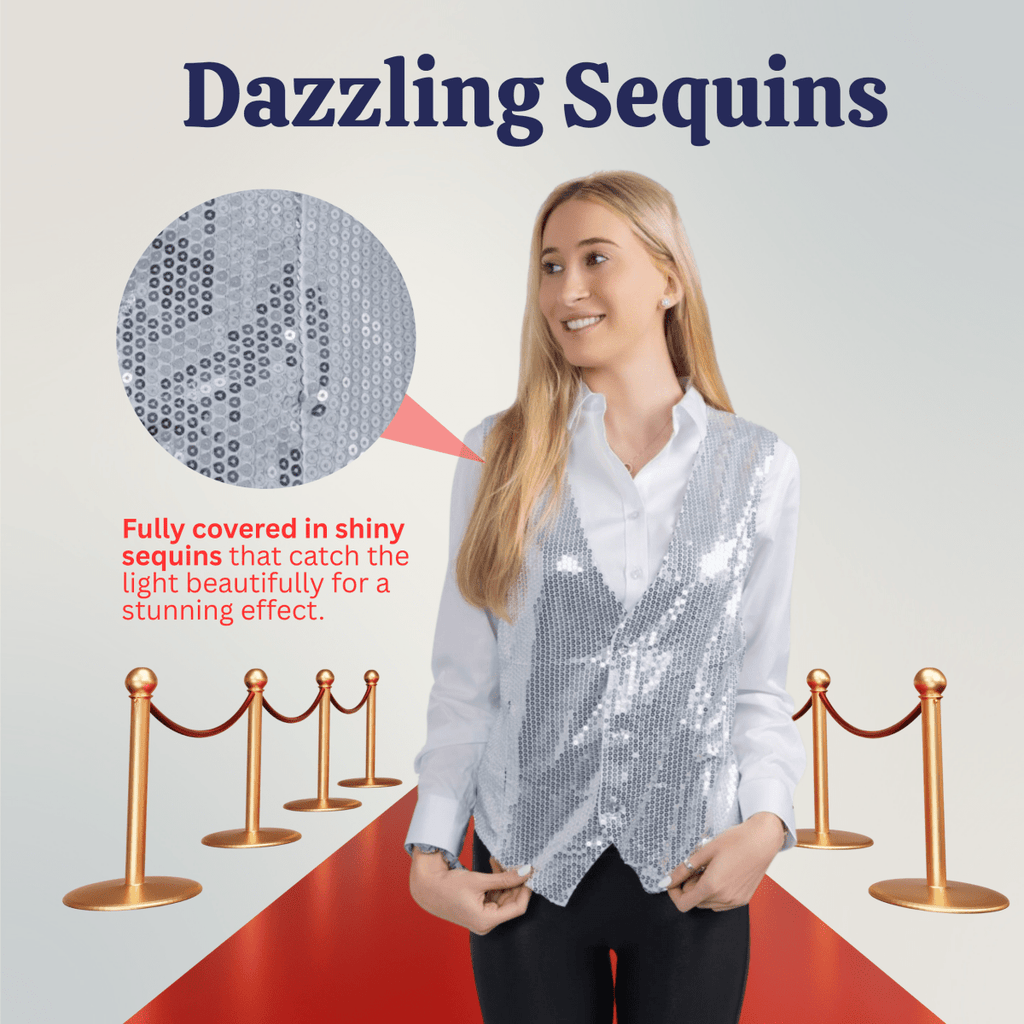 Silver Sequin Vest - Adults