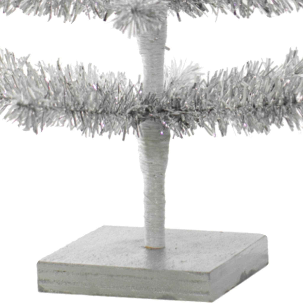 Silver Tinsel Tree with 1in Thin Brush