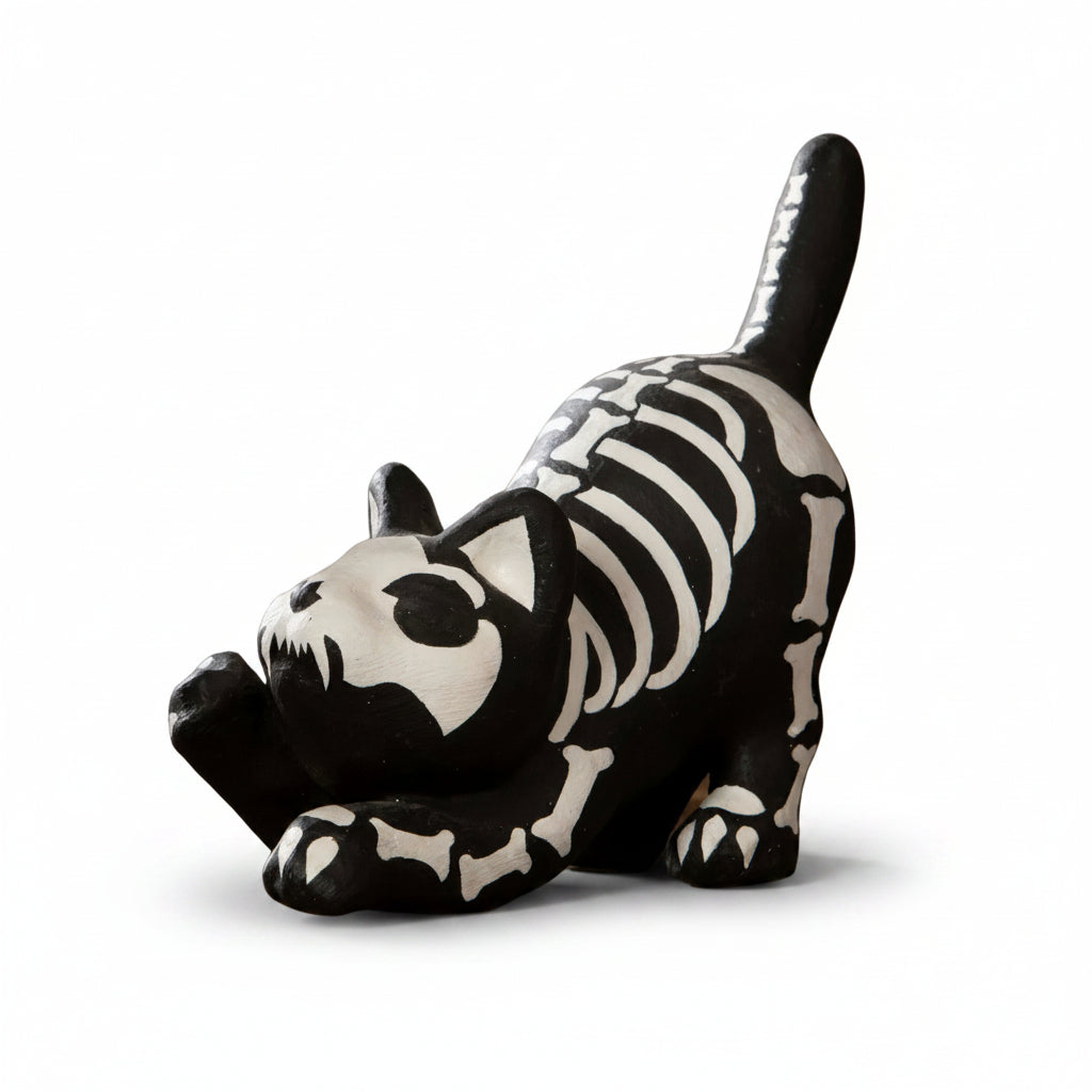 Skeleton Paper Mache Cat | Halloween Decor | Bethany Lowe