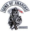 Sons of Anarchy Text and Arched Reaper Logo Patch Set