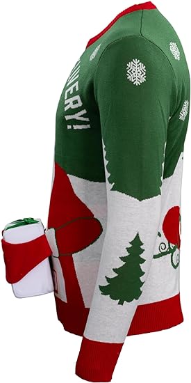 Special Delivery 3D Interactive Santa Claus Gift Christmas Sweater