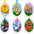 Set of 6 Animals Wooden Christmas Ornaments 3 Inches