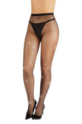 Starline Rhinestone Fishnet Tights - Black