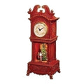Musical Rotating Santa Mantle Clock - Rosy Red