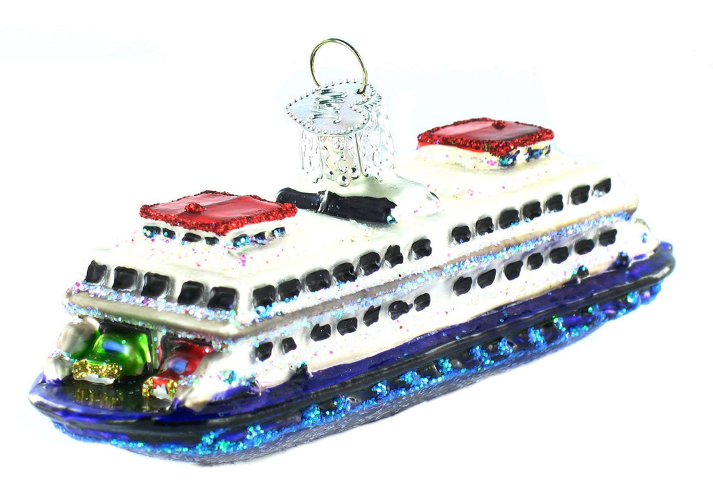 Ferry Boat Glass Ornament