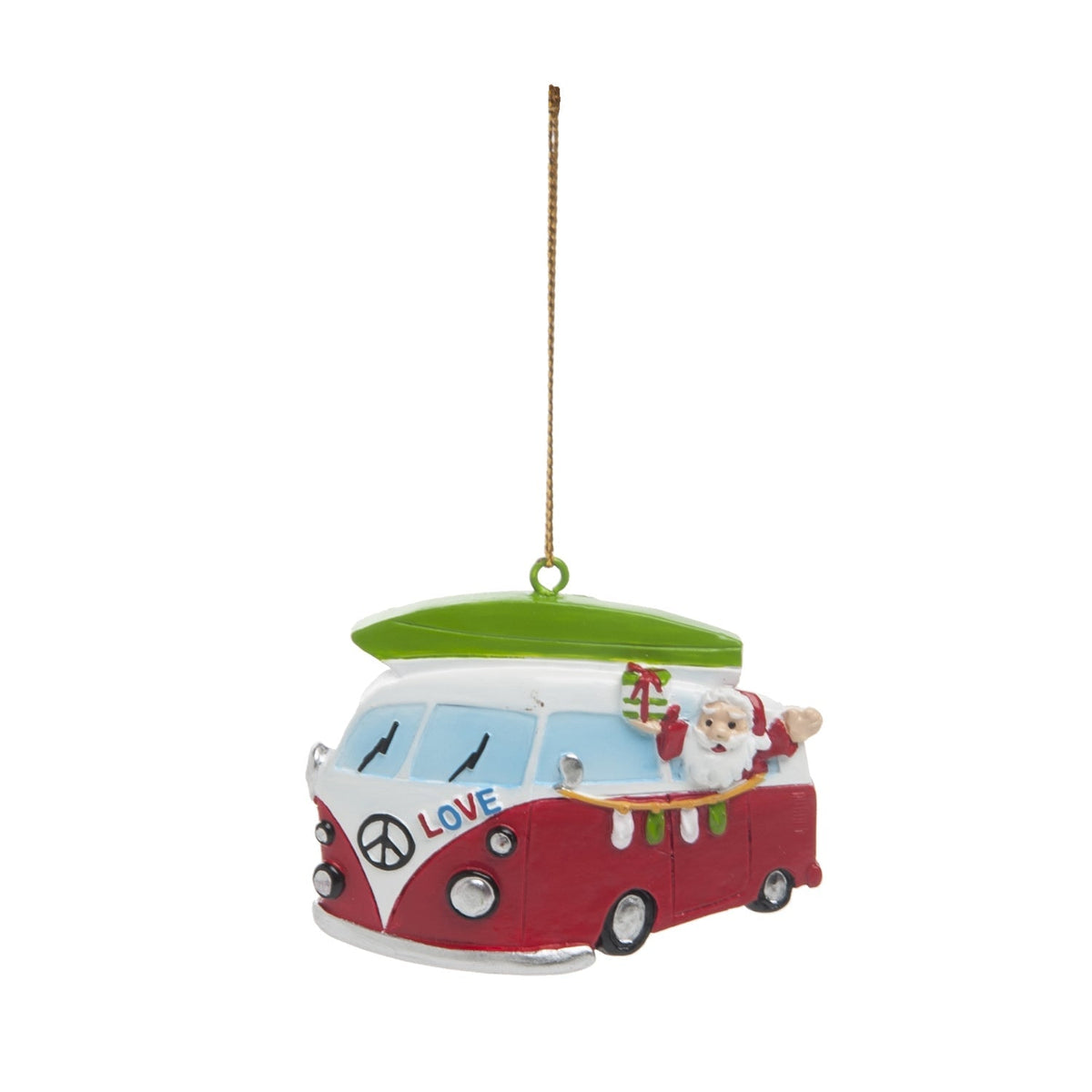 Surfer Van with Santa Christmas Ornament