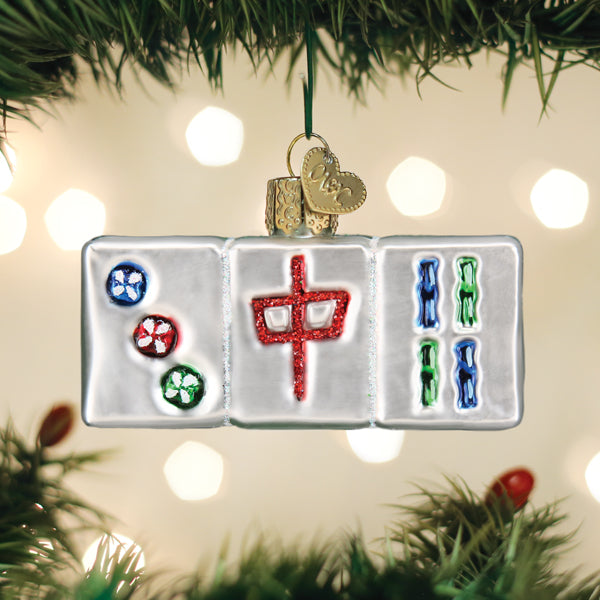 Mahjong Glass Ornament