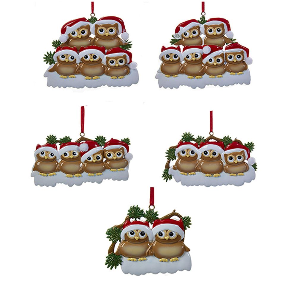 Adorable Owl Family Ornament - Family of 4