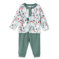 Christmas Snowmen Baby Boy's Bamboo Henley Top & Pants