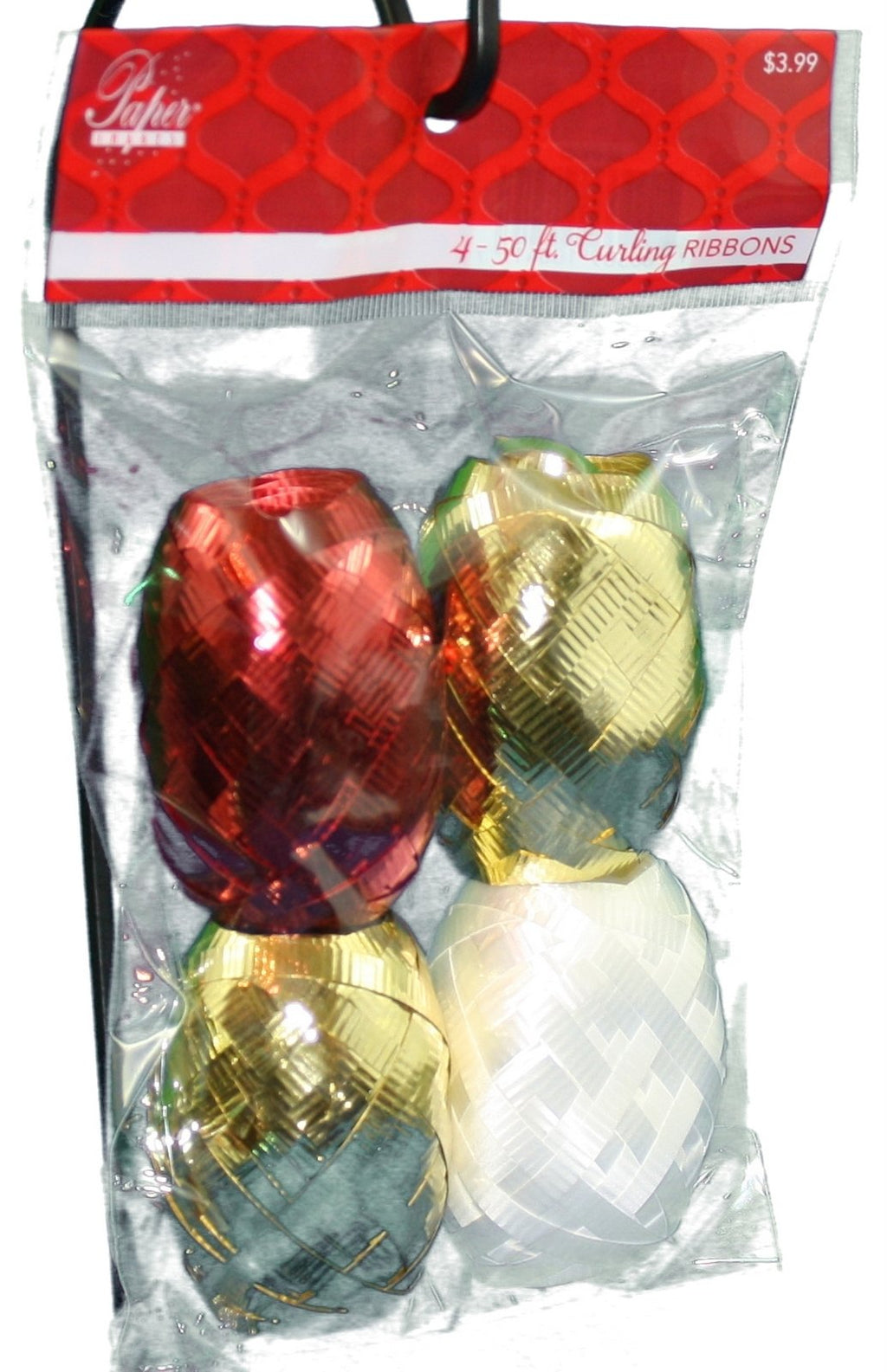 Curling Ribbon Eggs 4 Pack - Blue / White / Silver