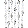 Silver and White Beaded Garland - 6 Foot