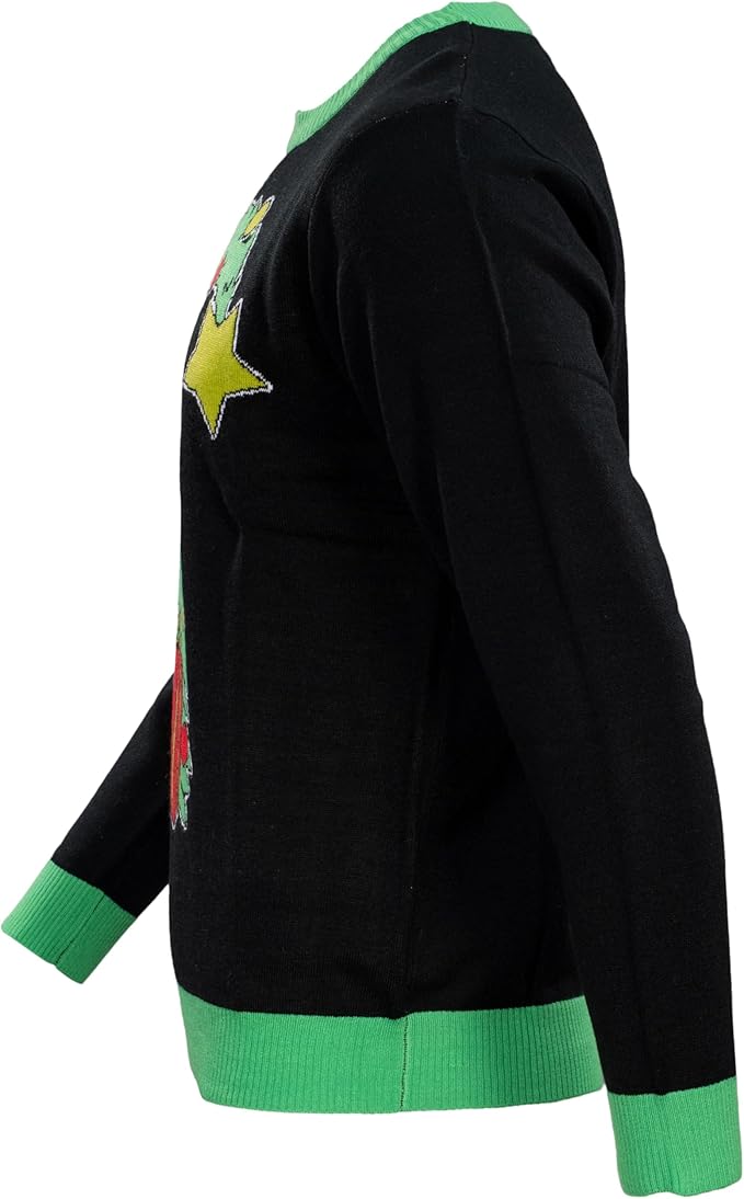 The Grinch Bend Tree with Gifts Adult Knitted Ugly Christmas Sweater