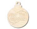 Unfinished Wood Etched Tis The Season Ornament Shape | Paint By Line Crafts | up to 30" DIY