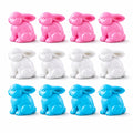 Set of 12 Multicolored Bunnies Fillable Plastic Easter Eggs