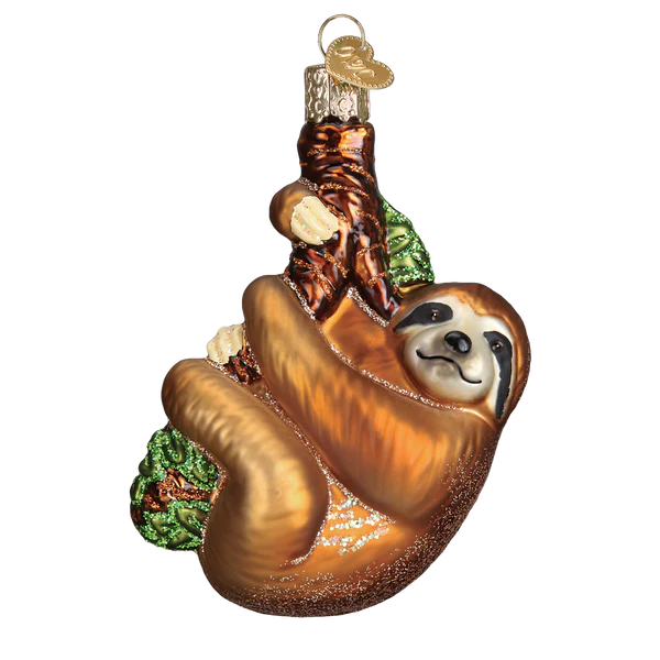 Sloth Glass Ornament