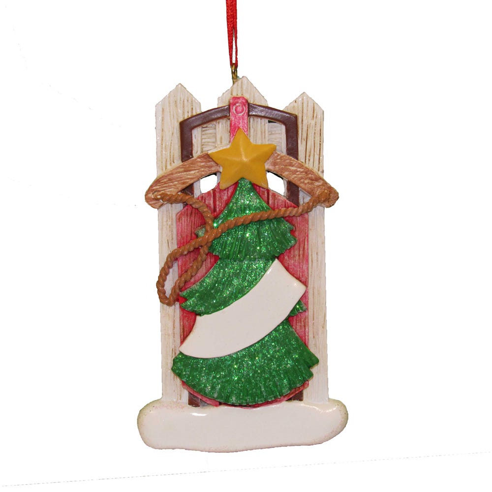 Sled With Tree Ornament