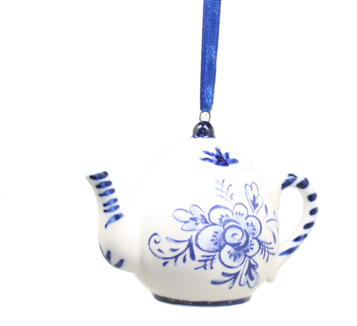Porcelain Blue Teapot Ornament - Short