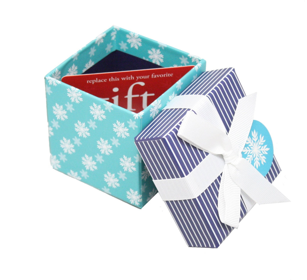 Gift Box Cube for Gift Cards - 3" x 3" - Snowflake