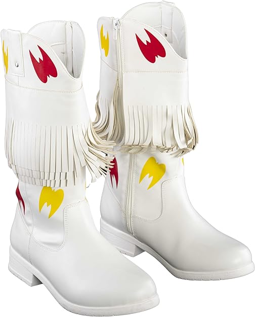 Ultimate Wrestler Warrior White Replica Halloween Cosplay Costume Boots