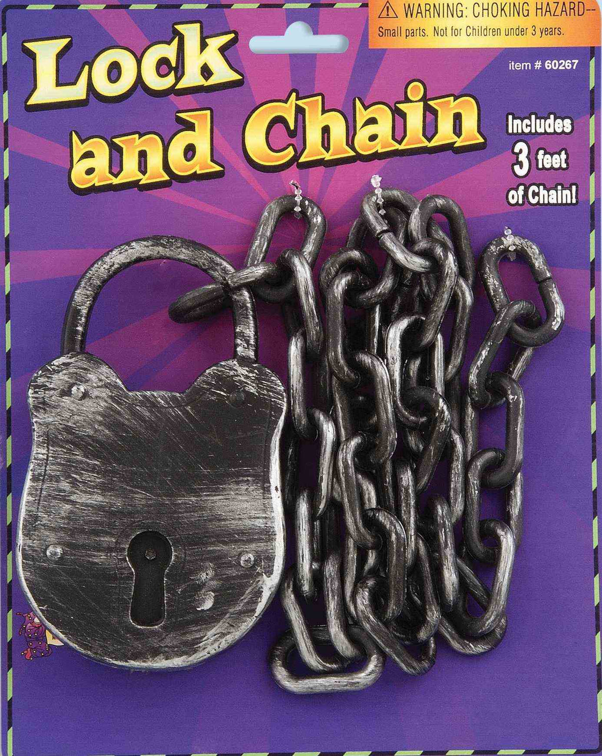 Realistic Lock and Chain Prisoner Convict Jailbird Accessory