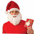 Santa Claus Knit Hat with Attached Beard and Mustache Fun Christmas Accessory